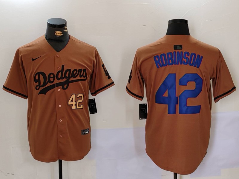 Men Los Angeles Dodgers #42 Robinson army green joint name 2024 Nike MLB Jersey style 6->los angeles dodgers->MLB Jersey